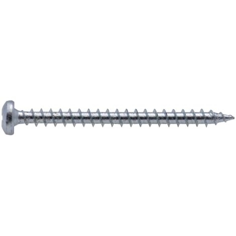 Tornillo aglomerado cabeza redonda PZ galvanizado en cruz Tornillo de madera 4x40 mm (paquete de 10 tornillos)
