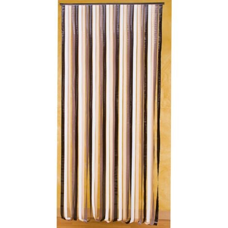 Cortina de puerta de tiras de plástico Marrón/beige