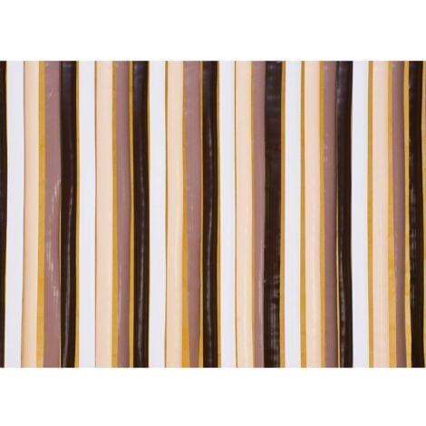 Cortina de puerta de tiras de plástico Marrón/beige