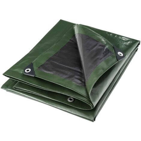 Lona multifuncional negra y verde 240 g/m2 WERKA PRO 3 x 5 m