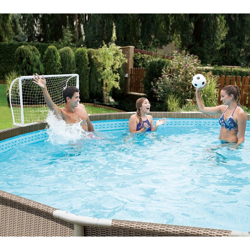 Summer Waves Pool Wasserball Set mit Tor Frame Pool Zubehör Weiß 110x20x95  cm