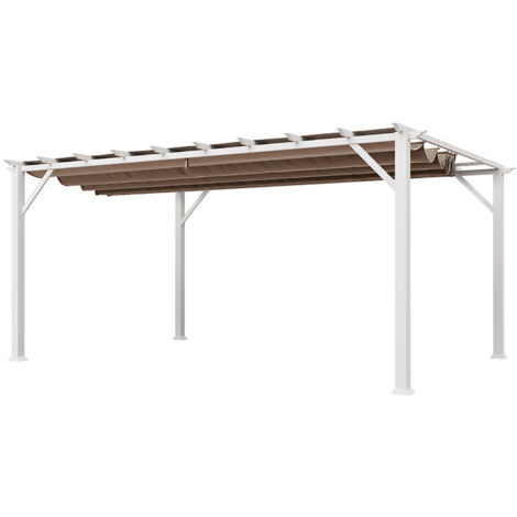 Paragon Outdoor Aluminium Pergola Florenz 1116 Weiß/Hellbraun 350x505x236 cm (1/5)