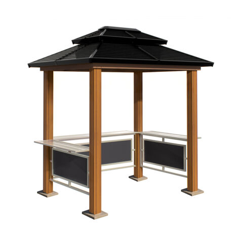 Sojag Aluminium Grillpavillon Maui  Holzoptik  158x249x278 cm