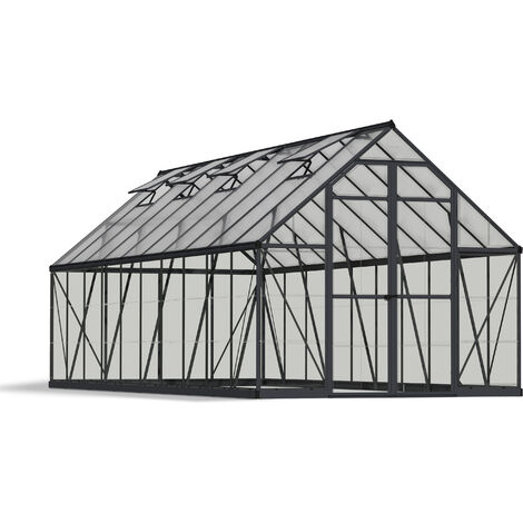 Palram - Canopia Aluminium Gewächshaus Balance 820 Anthrazit 607x229 cm