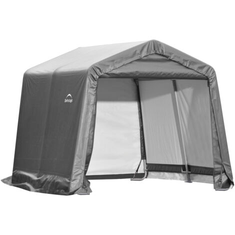 Gerätehaus Shed-In-A-Box 300x300 cm – wasserdichtes Folienhaus mit Stahlgestell – 9 m² – große Planentür 260x190 cm – inkl. Zurrgurte und Bodenanker – Shelterlogic (1/8)