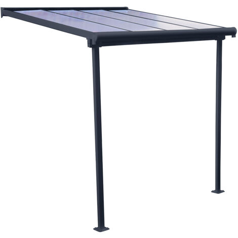 Palram - Canopia Aluminium Terrassenüberdachung Sierra Anthrazit 230x230x300 cm