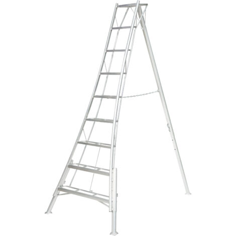 Niwaki Aluminium 3-Holm-Gartenleiter höhenverstellbar Silber 227x140x301 cm