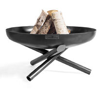 CookKing Stahl Feuerschale Indiana Schwarz 80x80x36 cm