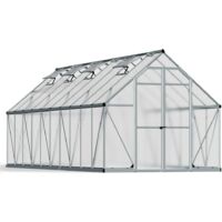Palram - Canopia Kunststoff Gewächshaus Essence 8x20 silber 607x244x229 cm