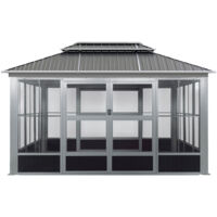 Sojag Olan 1014 Pavillon mit Seitenteilen Grau 4x3 m