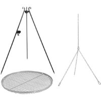 CookKing Stahl Schwenkgrill mit Kurbel & Grillzubehör Dreibein Grill inkl. Stahl Grillrost Ø 50 cm