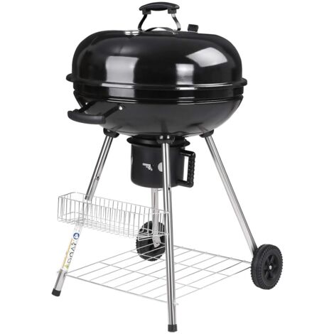 Barbacoa esmaltada con termómetro, Barbacoa portátil con Cesta de