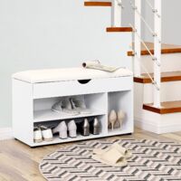 Zapatero con asiento Banco zapatero con cojín acolchado Armario