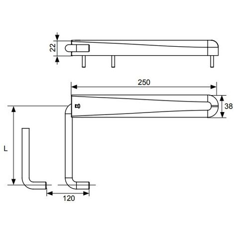 Fermapersiana Universale Torbel a molla Grigio 180mm