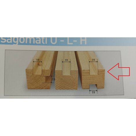 Terminali Listelli Abete Sagomati "H" mm60x60x3000 Conf.4pz Prod Italia