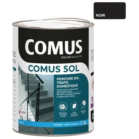 COMUS SOL NOIR 3L Peinture pour sols intérieurs et extérieurs. trafic domestique