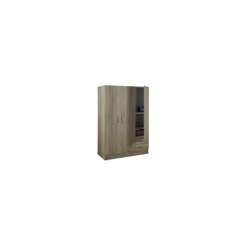 KIT ARMADIO 3 ANTE + 2 CASSETTI  CM. 120X50X170H ROVERE SONOMA