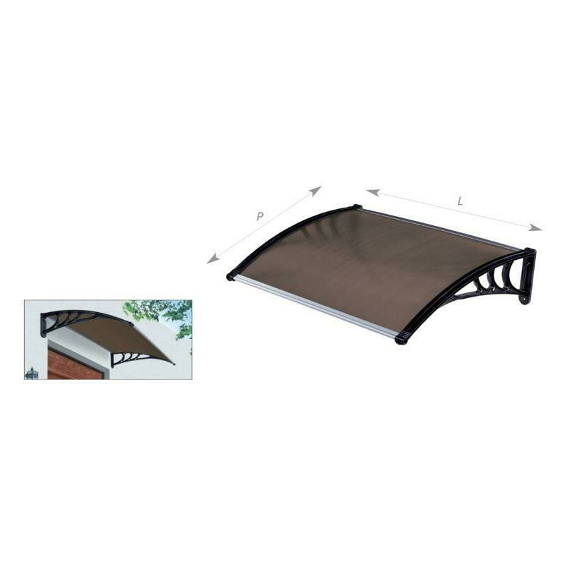 Pensilina tettoia in policarbonato alveolare opaco marrone cm100x120 (pxl)