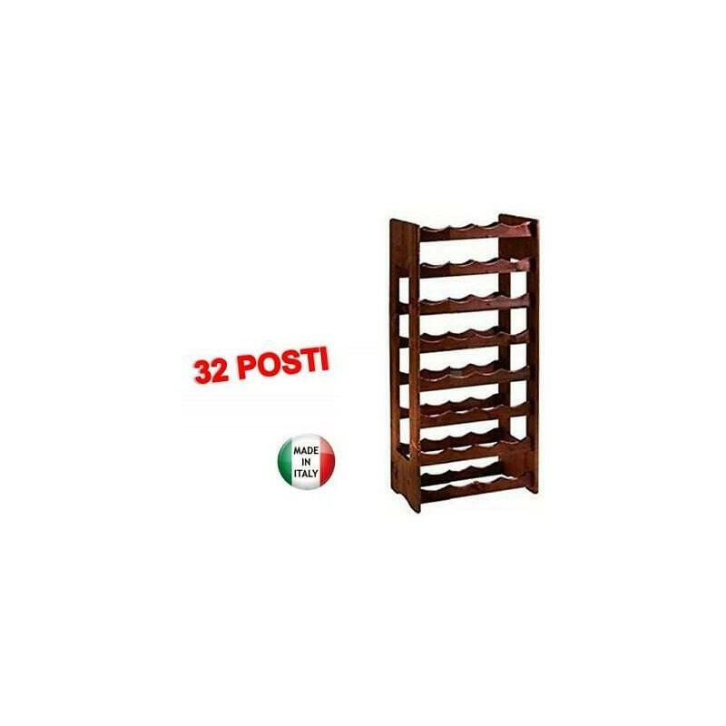 Cantinette portabottiglie in legno a 32 posti cm 42x25x100h cantinetta