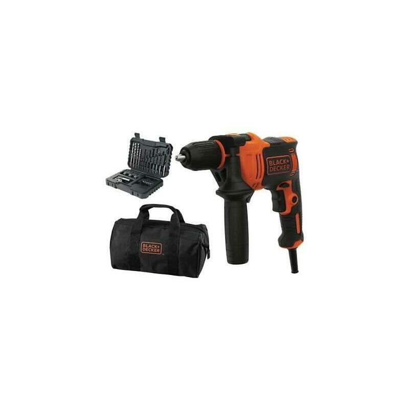 BLACK+DECKER BEH710-QS - Trapano avvitatore a percussione a velocità  variabile, 710 W, mandrino autoserrante da 13 mm