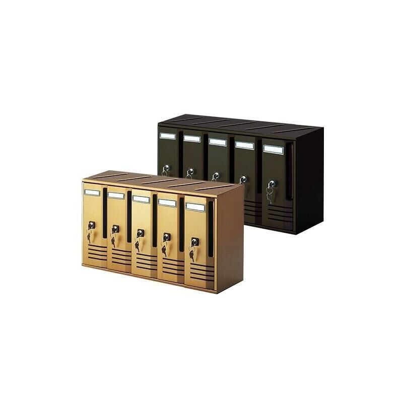 Blocchiere cassetta postale verticale c5 posta cmL52xp17xh30 5 posti  condomino colore: bronzo