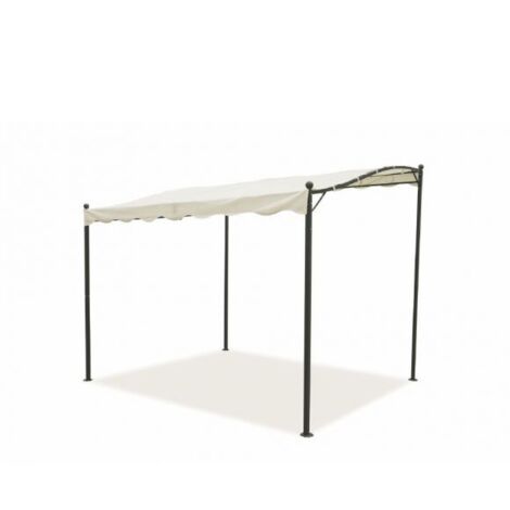 GAZEBO DA GIARDINO "VERANDA" 3x2,5m TELAIO METALLO COPERTURA IN POLIETILENE ECRU (1/2)