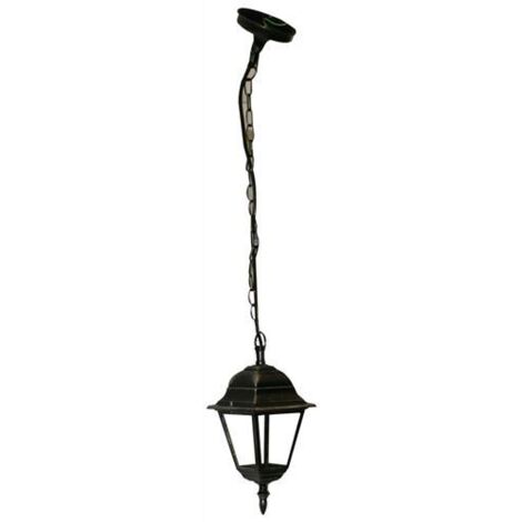 Lampada Lanterna Con Catena Da Giardino Mod. Vienna Nero 15x15xh.35 Cm.