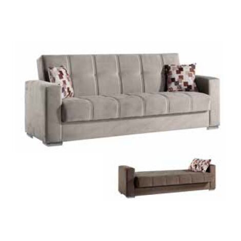 Divano Posti 3 Posti Pronto Letto 2 Cuscini Braccioli ALBA CM. 226x85x92 (1/3)