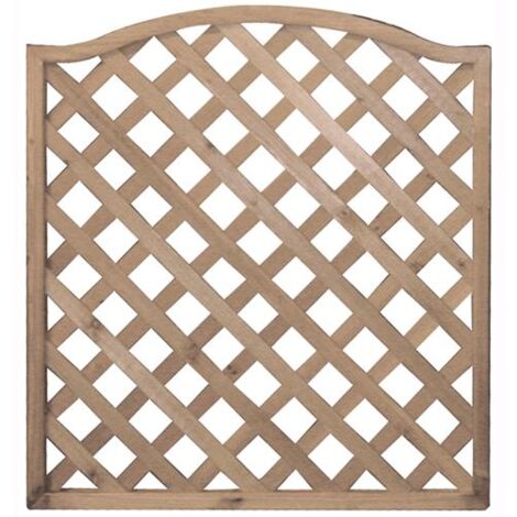 Pannello Grigliato Giardino Onda Mod. Patio 90X90 Cm In Legno Tropicale Naturale 1Pz
