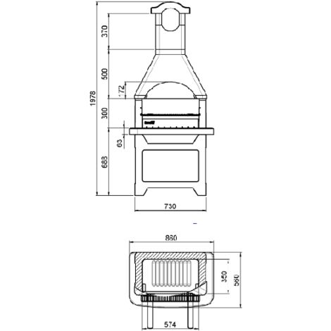 BARBECUE IN MURATURA BAHAMAS KG. 285 CM. 86X56X195H