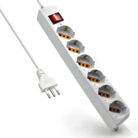 Multipresa ciabatta presa mobile 6 posti prese ciabatte elettrica multiprese elettriche (1/4)