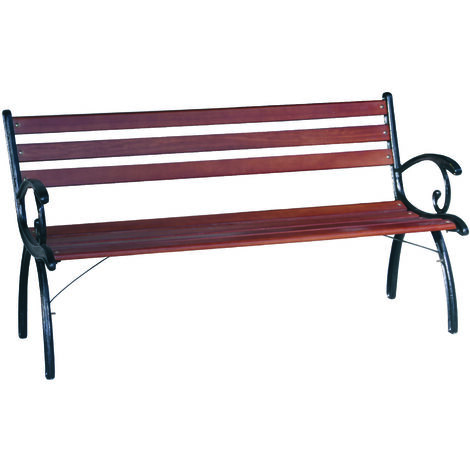 Panchina Panca Da Giardino In Ghisa Nera Linda 126X50Xh68 Cm