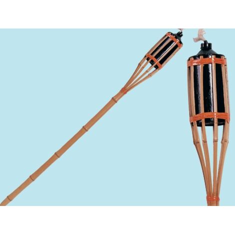 Torcia In Bamboo Da Terra Con Serbatoio In Metallo H 100 Cm 1pz (1/2)