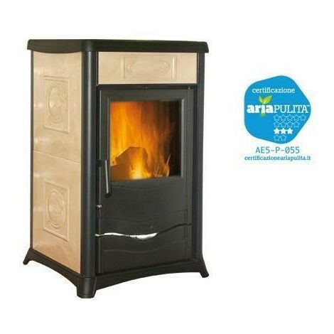 Termostufa a legna rossella pergamena nordica potenza kw/h 13,5 -  l56xp53xh91 cm