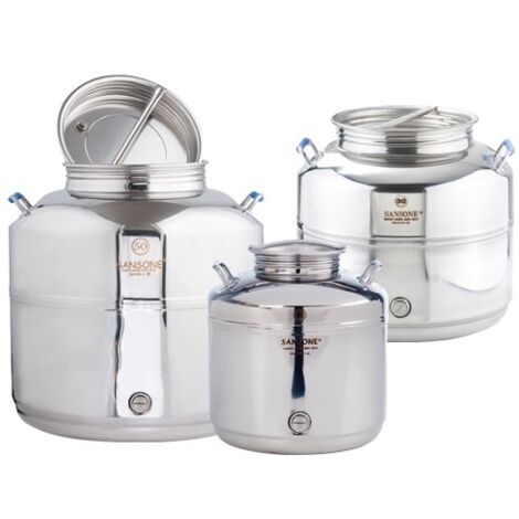 Fusto In Acciaio Inox 18/10 Per Olio Da 30 Litri Con Rubinetto - Per Alimenti, Trasporto E Conservazione