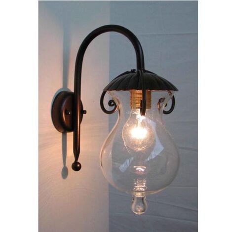 LANTERNA APPLIQUE GOCCIA IN FERRO BATTUTO LAMPADE LAMPIONE APPLIQUE LANTERNA
