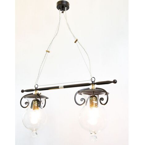 LAMPADARIO LAMPADA A SOSPENSIONE LAMPADARIO BILANCIERE GOCCIA IN FERRO BATTUTO (1/5)