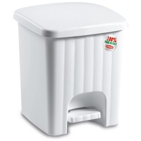 PATTUMIERA QUADRA PEDALINA BIANCA LT. 4,5 CM. 20,5x20,5x23,5 h STEFANPLAST (1/3)