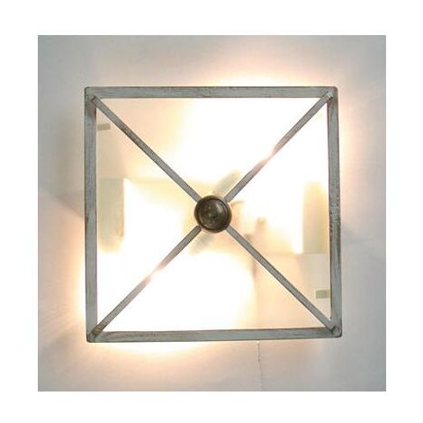 LANTERNA LAMPADA APPLIQUE PLAFONIERA VALU' 30X30 FERRO BATTUTO