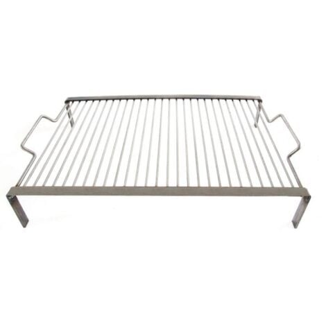 Griglia Bistecche Barbecue In Ferro 70x45cm - Regolabile In Altezza, Manici In Legno