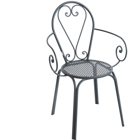 POLTRONA SEDIA POLTRONE IN FERRO BATTUTO FRIENDLY SEDIE ARREDO GIARDINO ESTERNO (1/5)