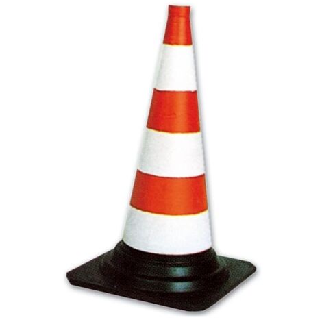 Cono Spartitraffico Segnaletico in Pvc Altezza 50 cm Colore Bianco-Rosso Maurer