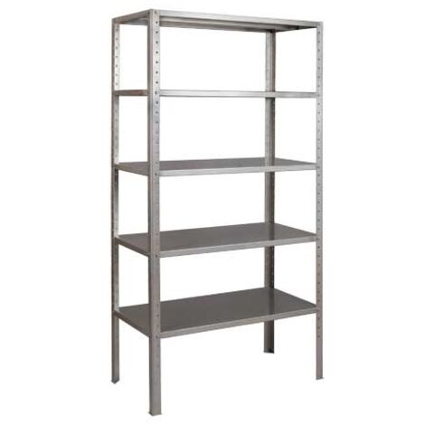 Scaffale in Kit: 5 ripiani 120X40 cm + 4 angolari H 2mt + Bulloni e Piedini