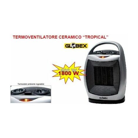 Termoventilatore ceramico stufa tropical 900/1800w termostato cm 20x16x29h
