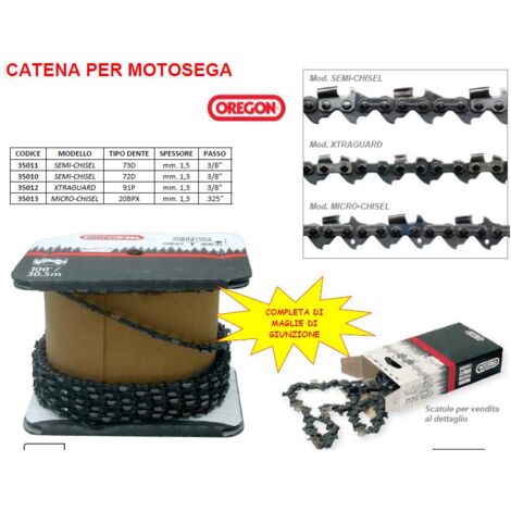 CATENA PER MOTOSEGA IN ROTOLO DA 30 MT TIPO 20BPX-SPESSORE mm. 1,3