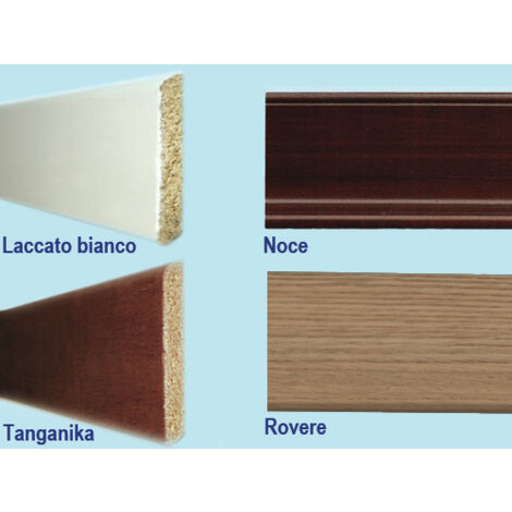 24 MT DI BATTISCOPA IN LEGNO LISCIO FINITURA LACCATO BIANCO 70X8 MM