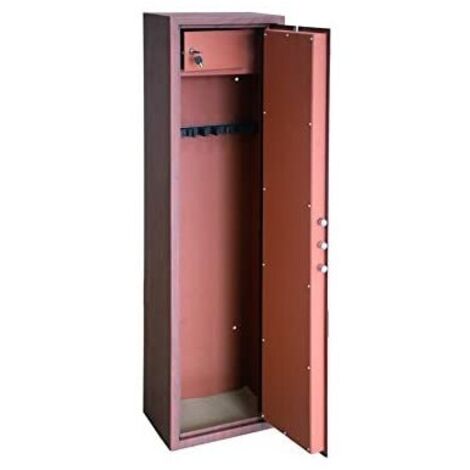 ARMADIO PORTAFUCILI FUCILIERA UTILIA A 4 POSTI FINITURA LEGNO ACCIAIO BLINDATO (1/8)