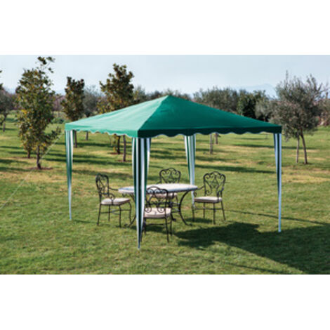 GAZEBO VERDE CM. 200x200 MT. 2X2 IN ACCIAIO VERNICIATO TOP 160GR/MQ VERDE