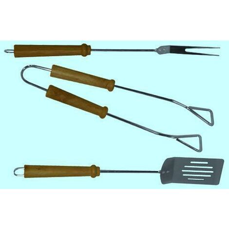 Set Di Utensili Da Barbecue 3 Pezzi - Pinza Per Griglia, Forchetta - Foto 8