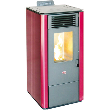 STUFE A PELLET QUEEN 12 CANALIZZATA POTENZA Kw/h 8,7 CM. 44X44X102 BORDEAUX (1/5)